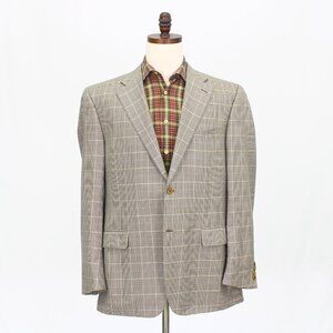 Canali 46L Brown Blazer Sport Coat Jacket 2-Button Check Y518